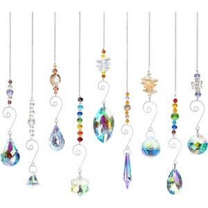 Crystal Suncatchers, RIFNY Hanging Crystals Ornament Sun Catcher with Chain